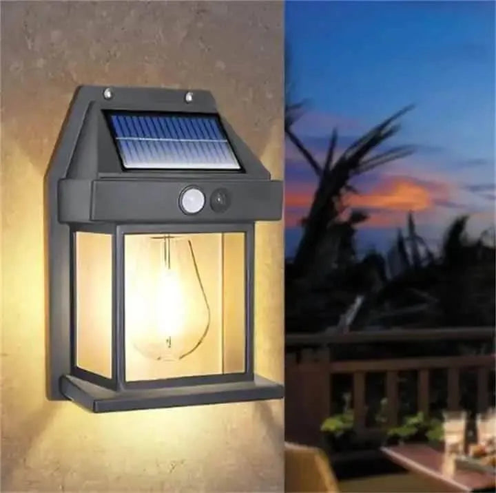 Solar Sensor Wall Lamp Black ABS | Outdoor Solar Light