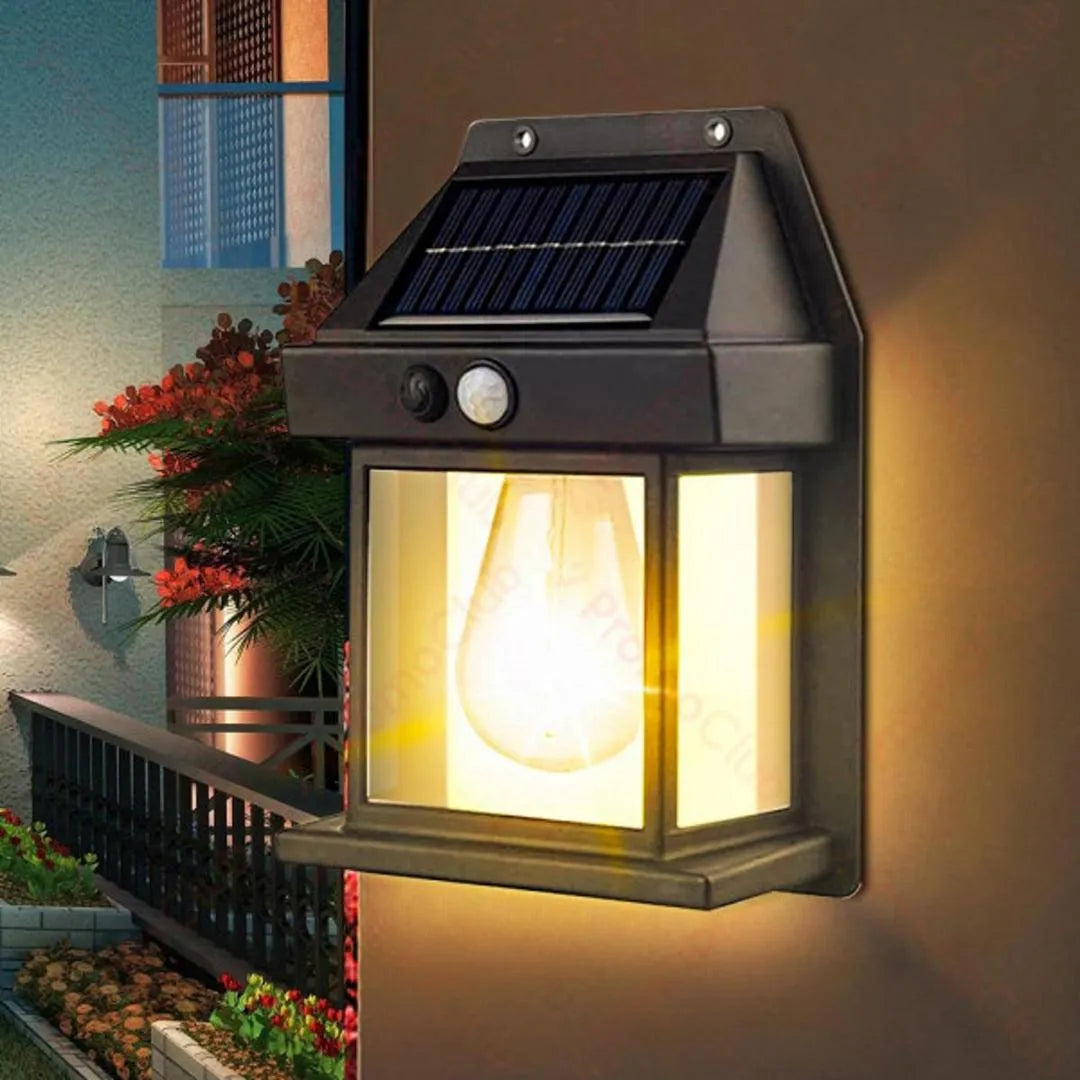 Solar Sensor Wall Lamp Black ABS | Outdoor Solar Light