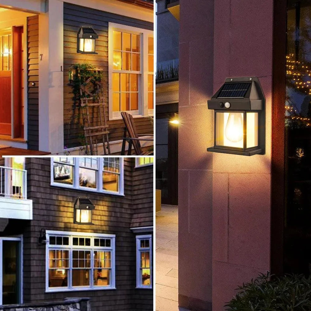 Solar Sensor Wall Lamp Black ABS | Outdoor Solar Light
