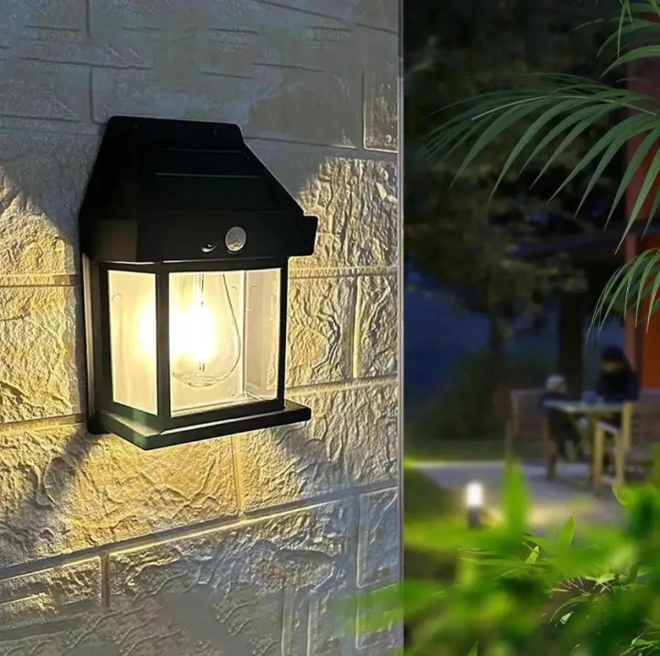 Solar Sensor Wall Lamp Black ABS | Outdoor Solar Light