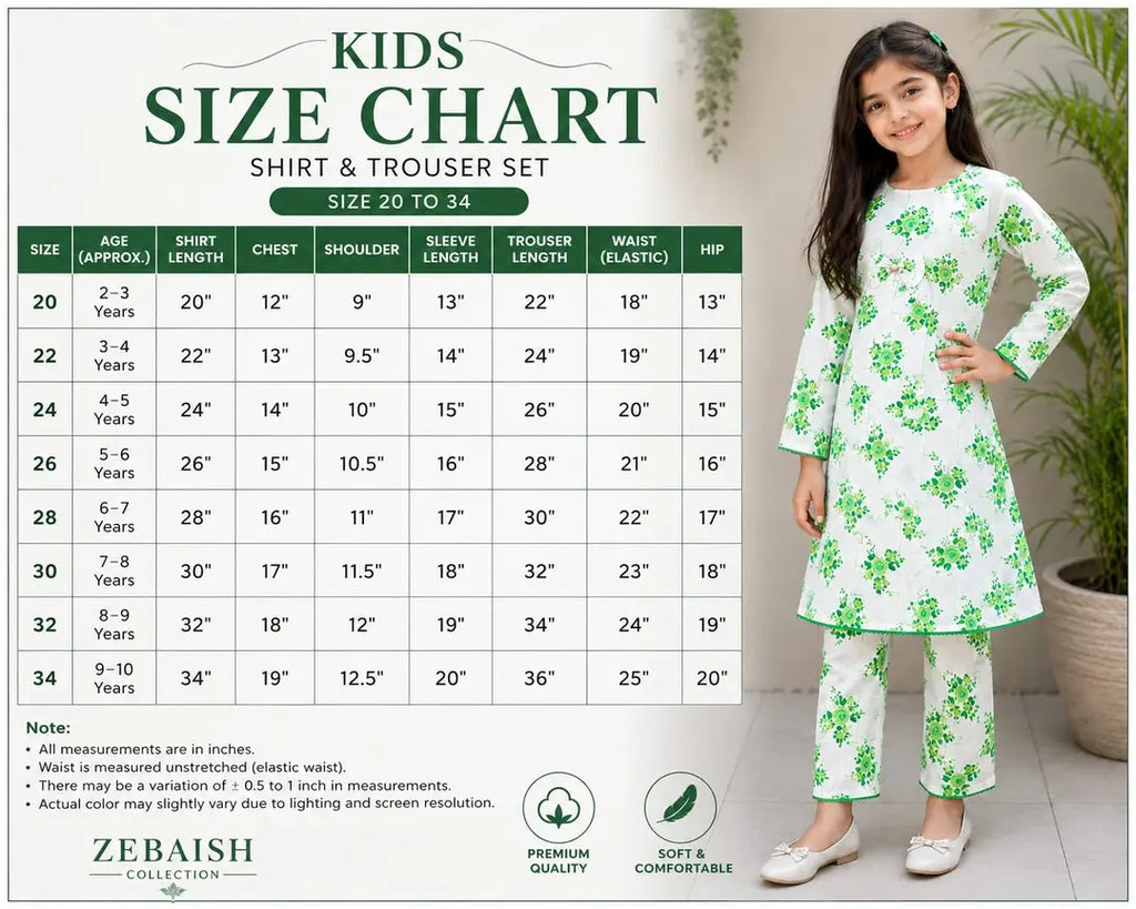 2 Pcs Girl's Stitched Cotton Printed Frock