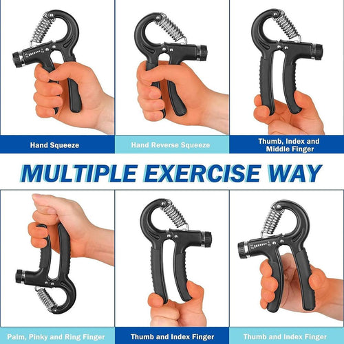 Hand Gripper Adjustable Resistance 5kg-60kg ABS Black